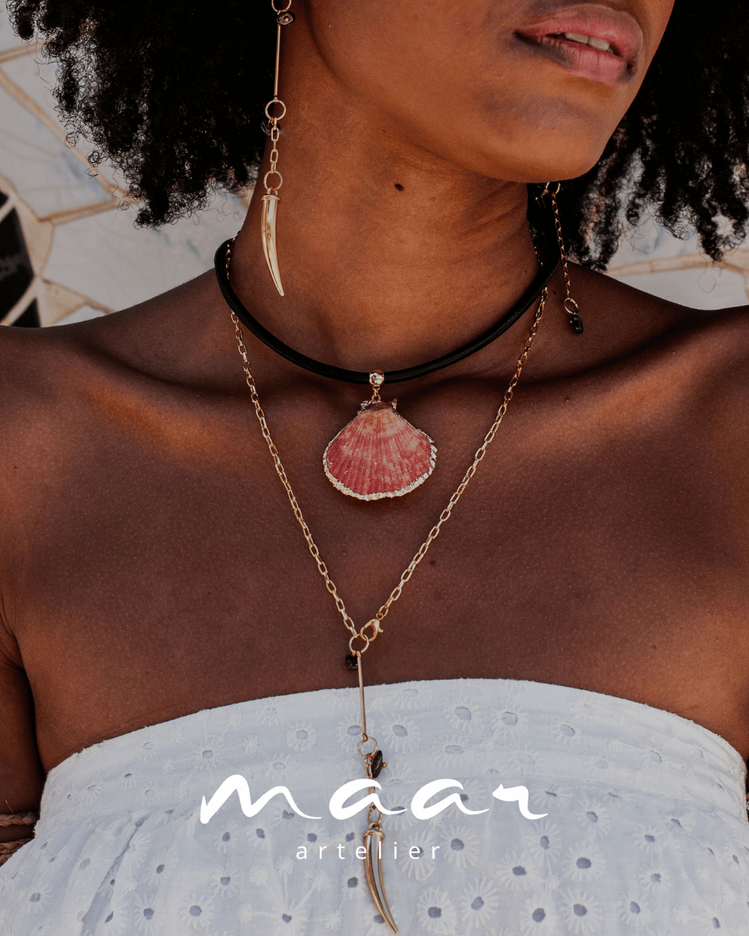Queen Conch Leather Necklace