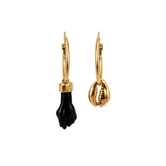 Black Figa Hoop Earring