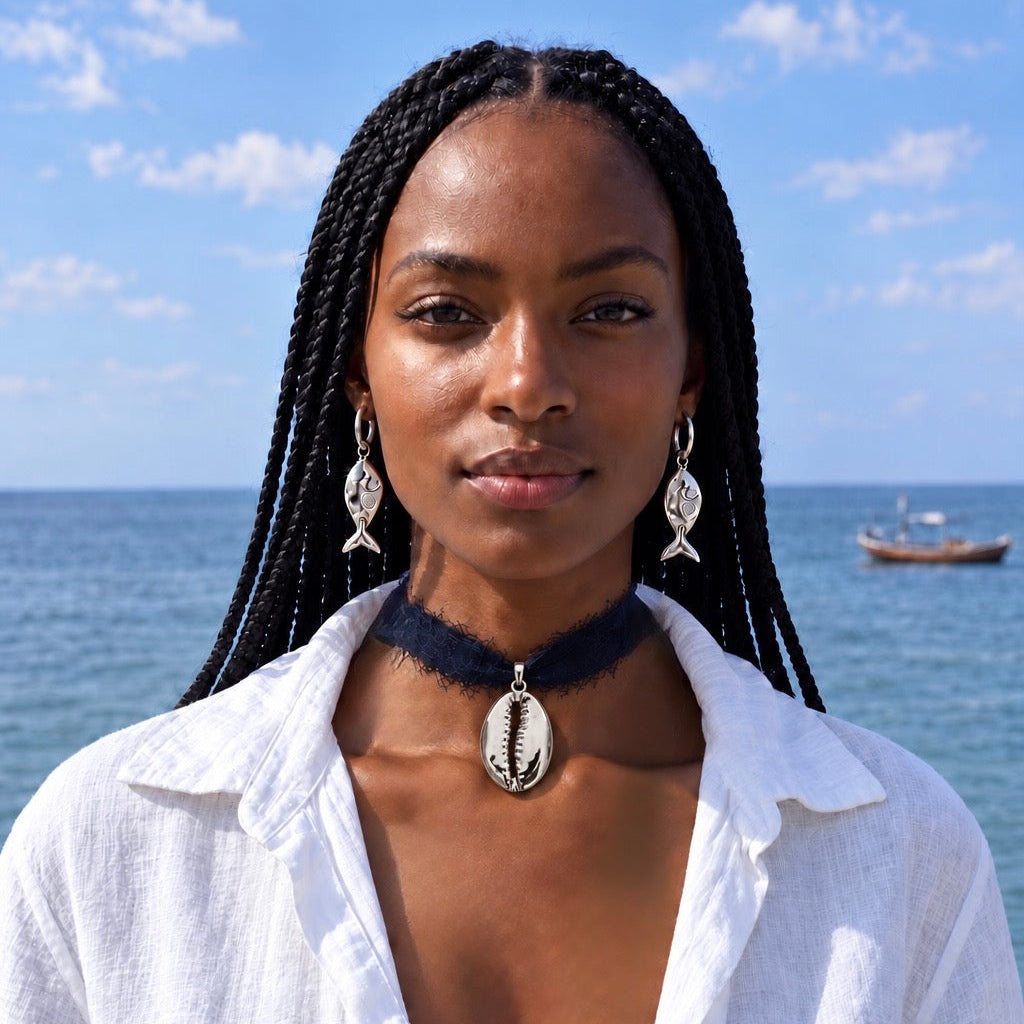 Choker Seda Búzio