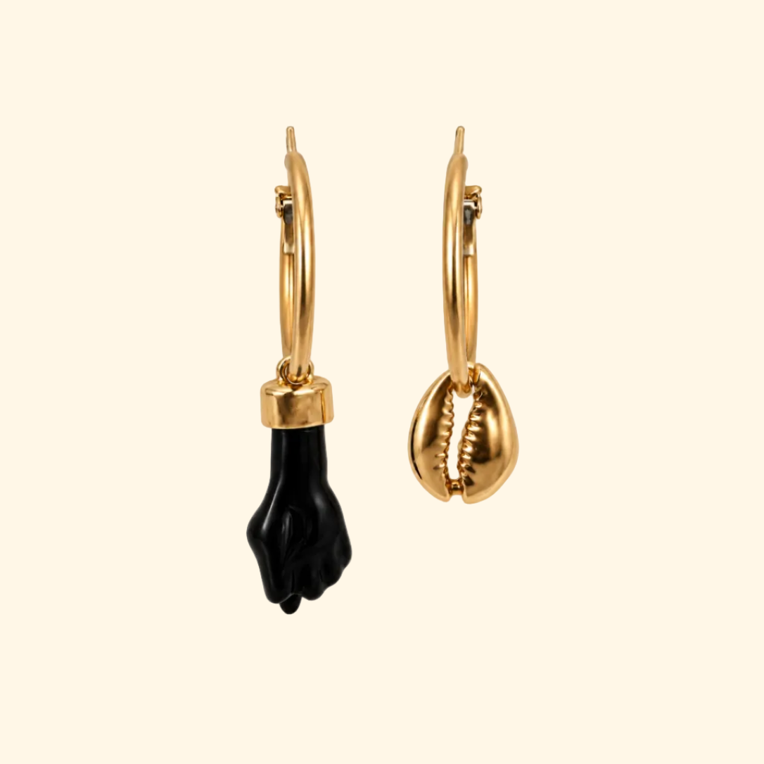 Black Figa Hoop Earring